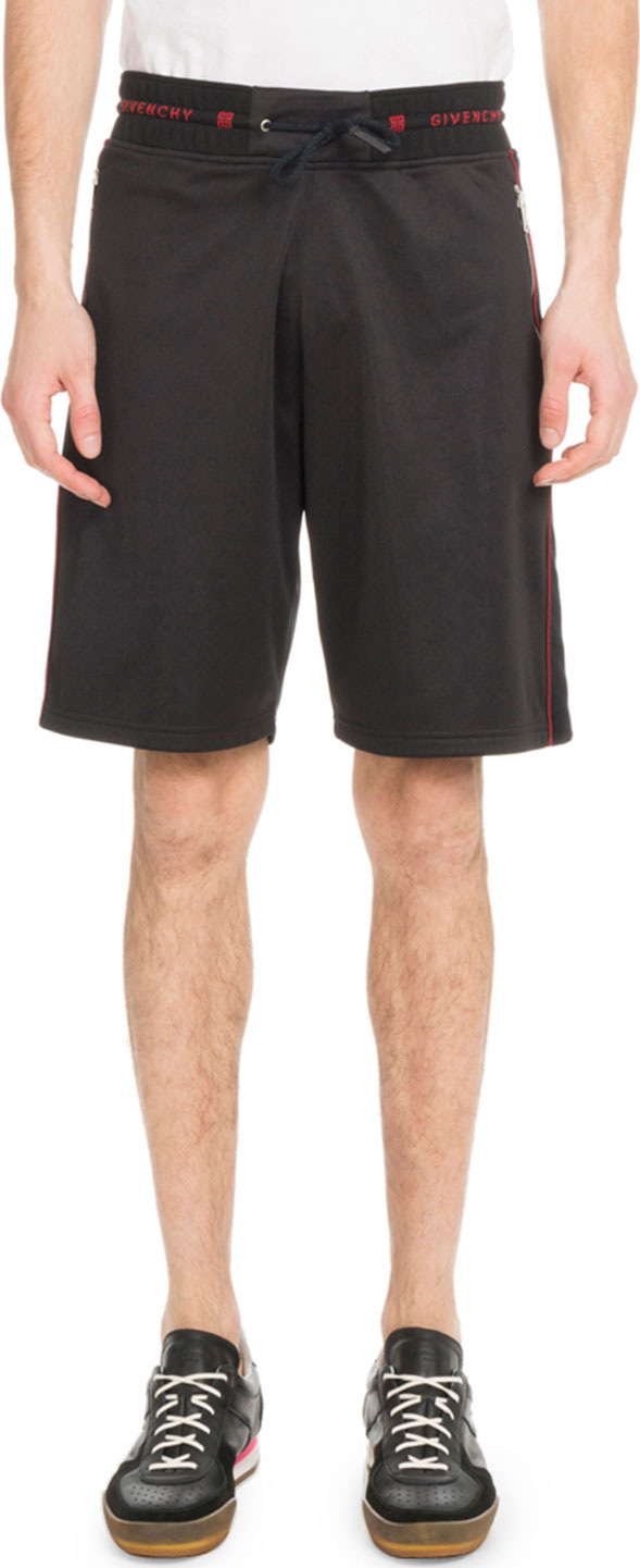 Givenchy Men's Velvet Piped Knit Shorts