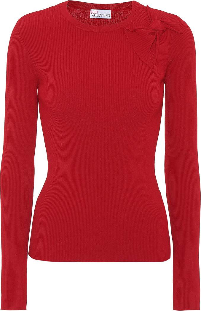 RED Valentino Rib-knit bow sweater