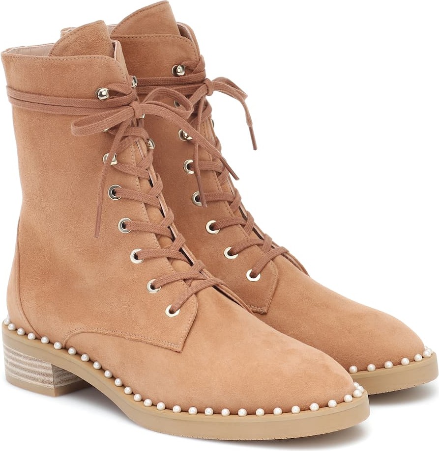 Stuart Weitzman Sondra suede combat boots