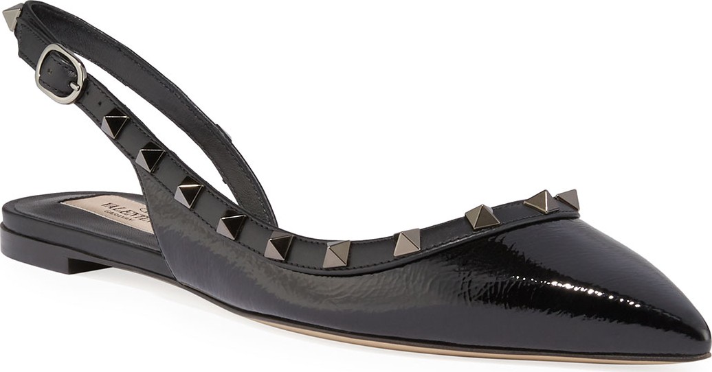 Valentino Rockstud Slingback Ballet Flats
