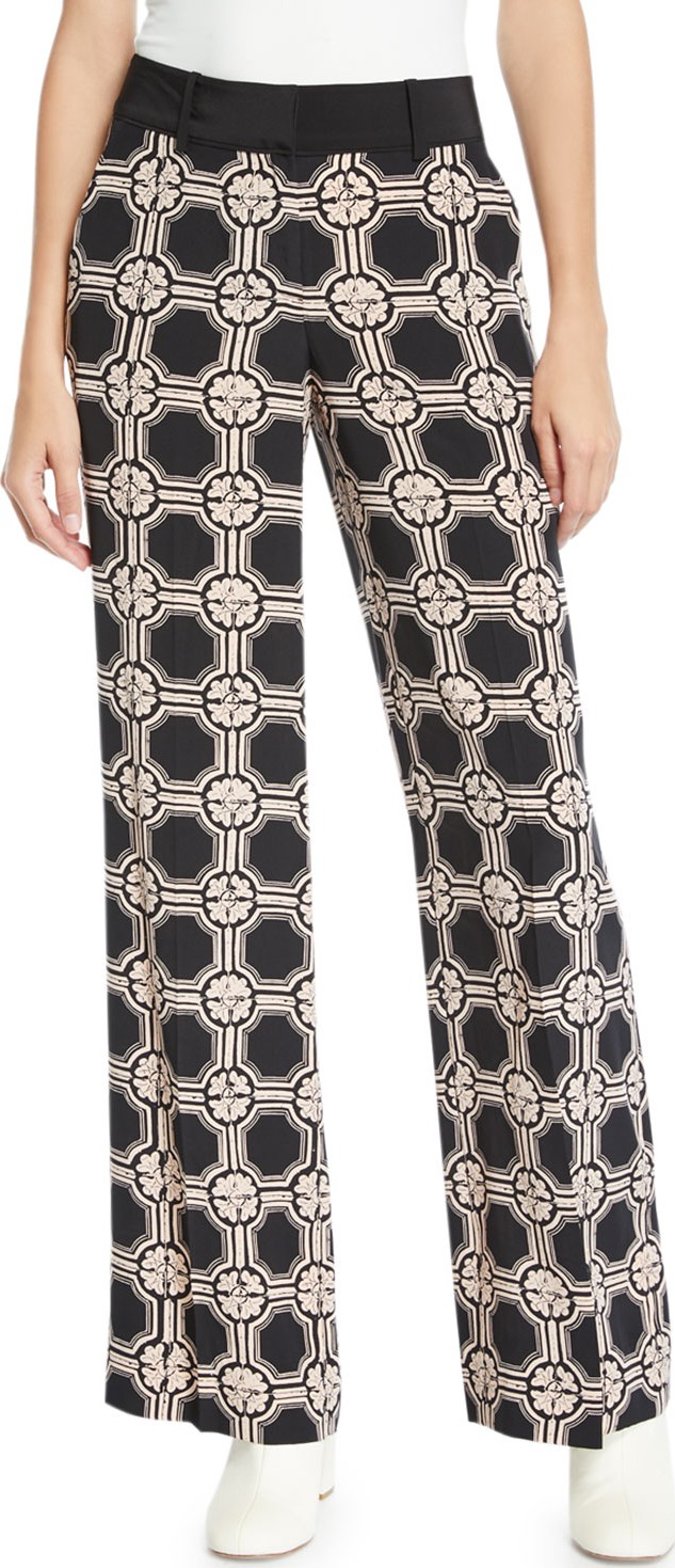 Derek Lam 10 Crosby Printed Silk Wide-Leg Pajama Pants