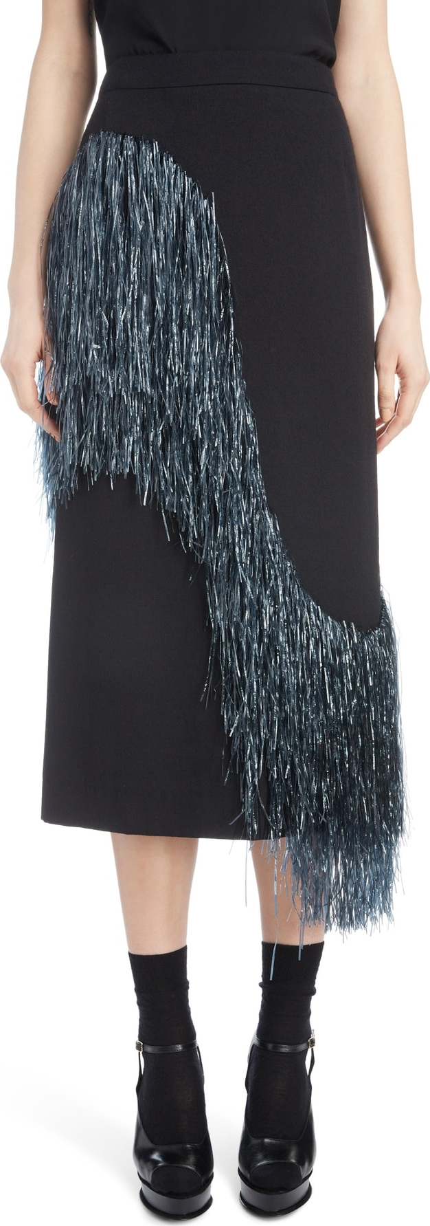 Dries Van Noten Raffia Fringe Skirt