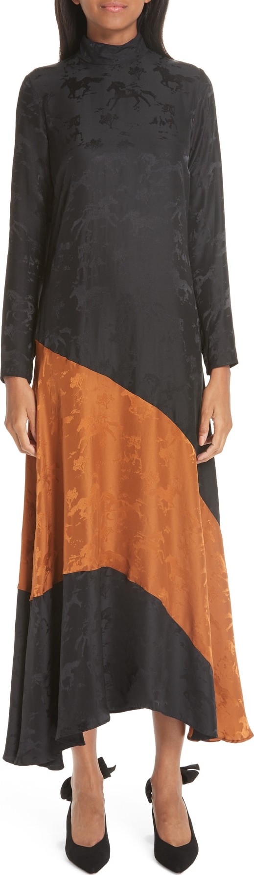 Ganni Ackerly Silk Jacquard Dress