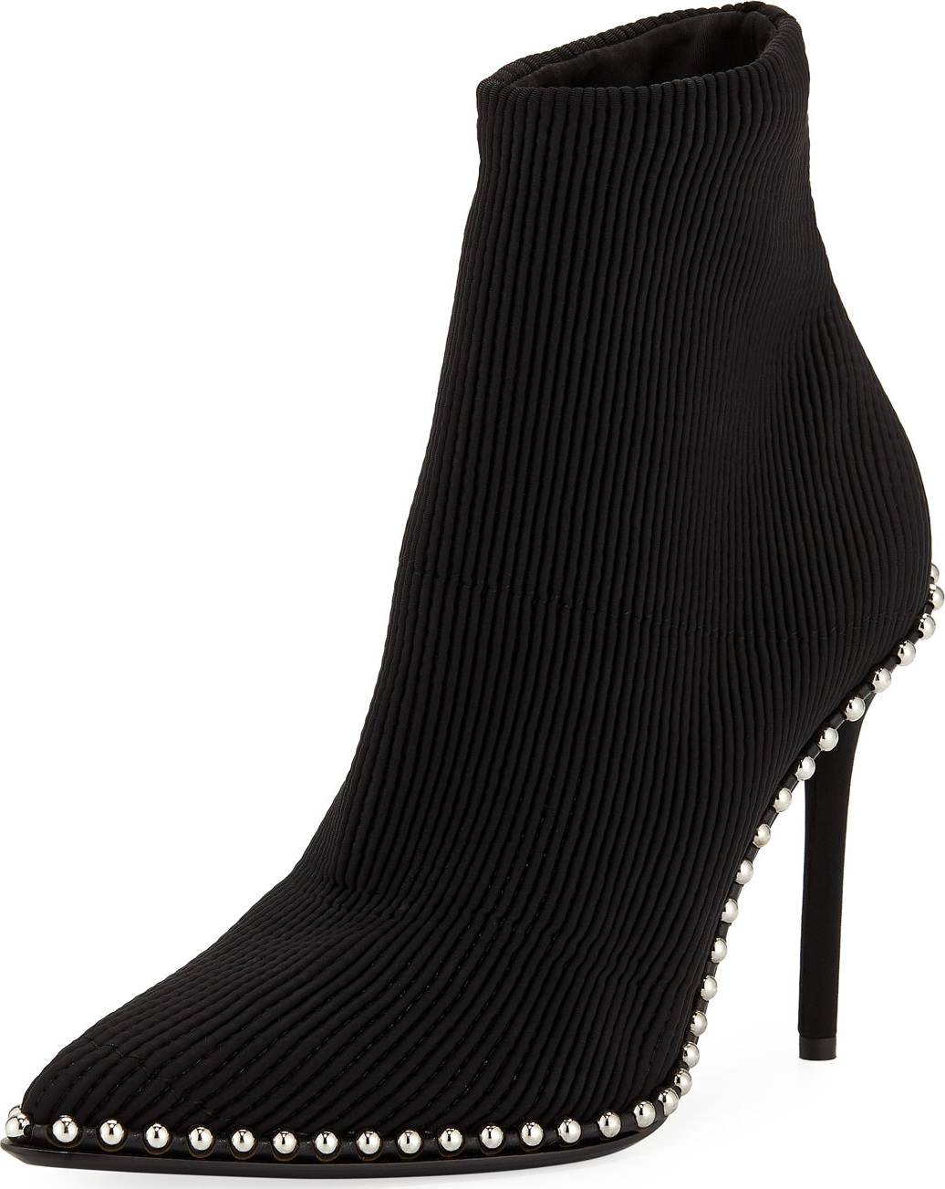 Alexander Wang Eri Studded Stretch Knit Sock Booties