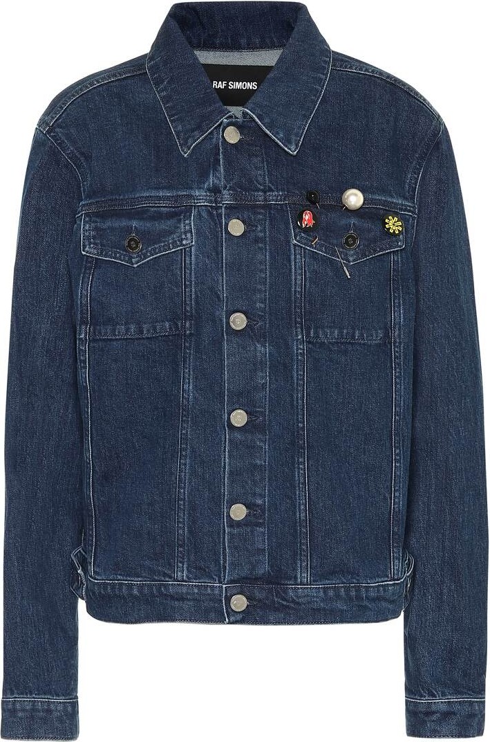 Raf Simons Embellished stretch-denim jacket