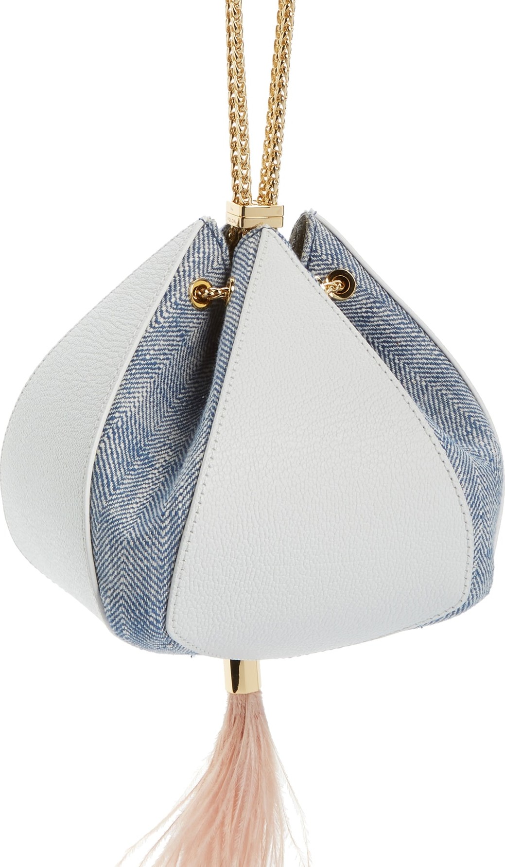 The Volon Cindy Leather & Woven Clutch