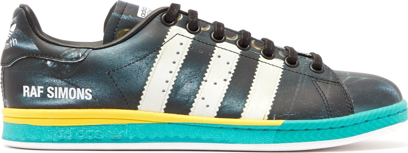 Raf Simons X Adidas Stan Smith Samba-print leather trainers