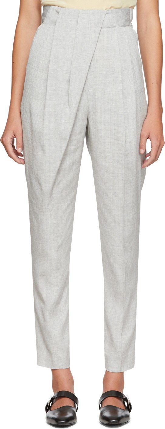 Proenza Schouler Grey Draped Suit Trousers