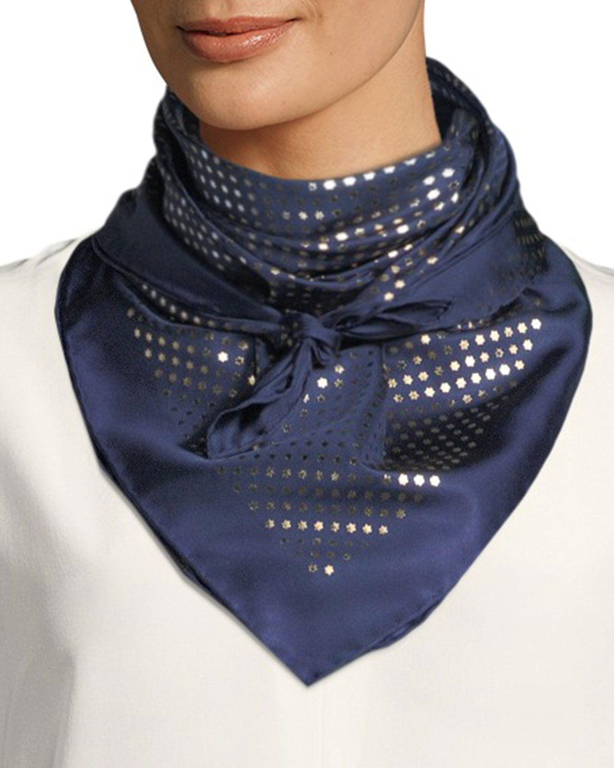 Gucci Silk Twill Star Scarf