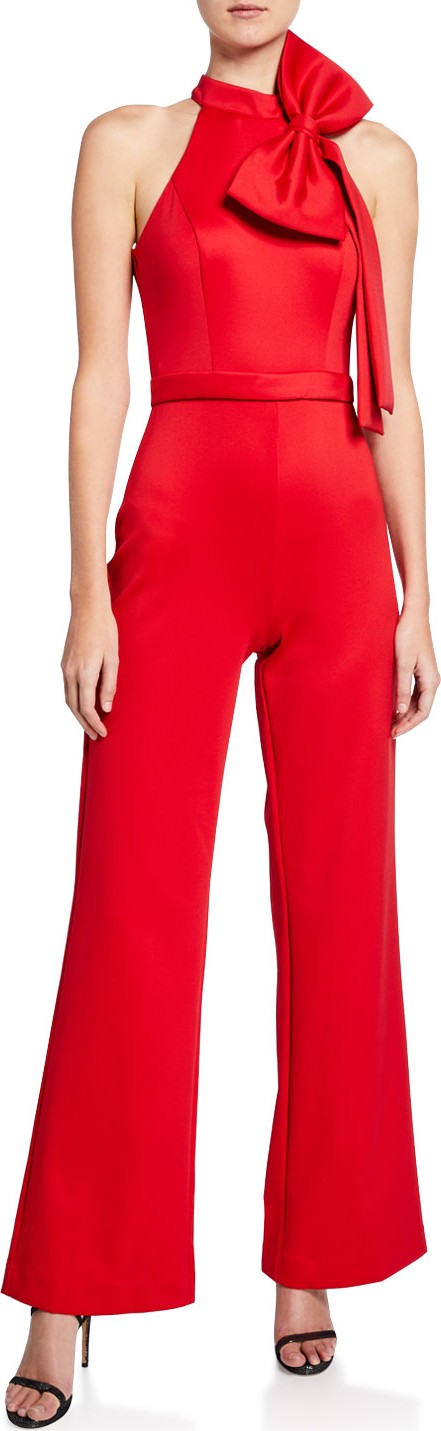 Jovani Halter Jumpsuit with Bow Detail