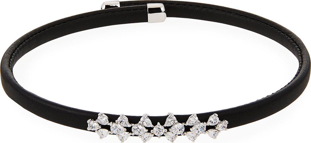 Fallon Monarch Leather Snap Choker Necklace