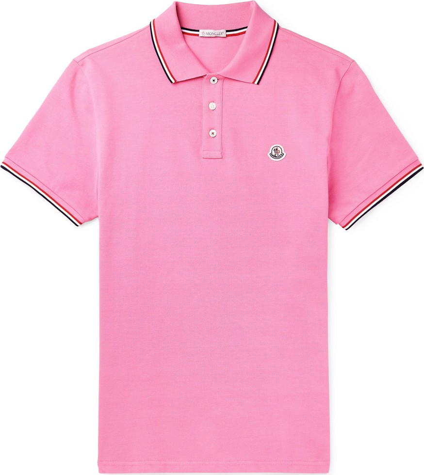 Moncler Contrast-Tipped Cotton-Piqué Polo Shirt