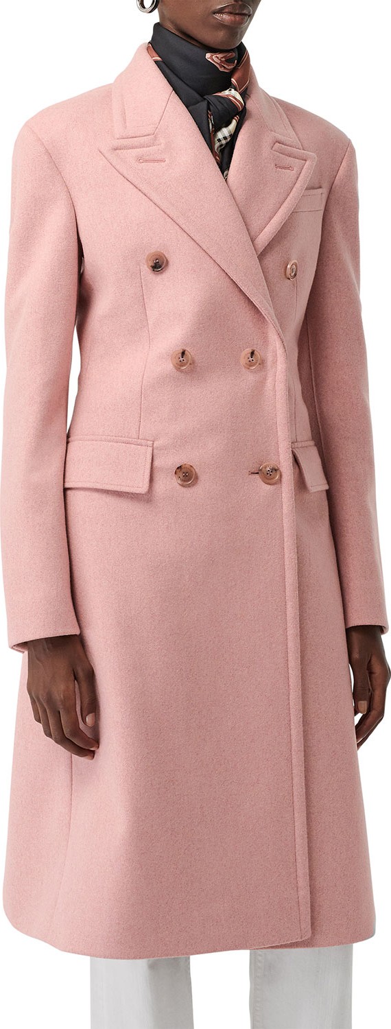 Burberry London England Double-Breasted Wool Trench Coat