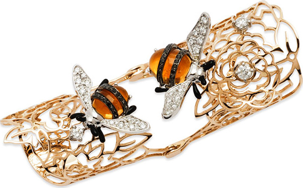 Staurino Fratelli 18k Rose Gold Moresca Bumble Bee Hinged Ring