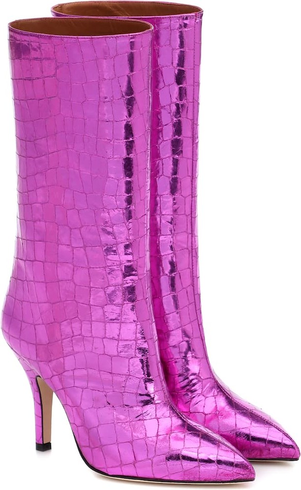 Paris Texas Croc-effect leather ankle boots