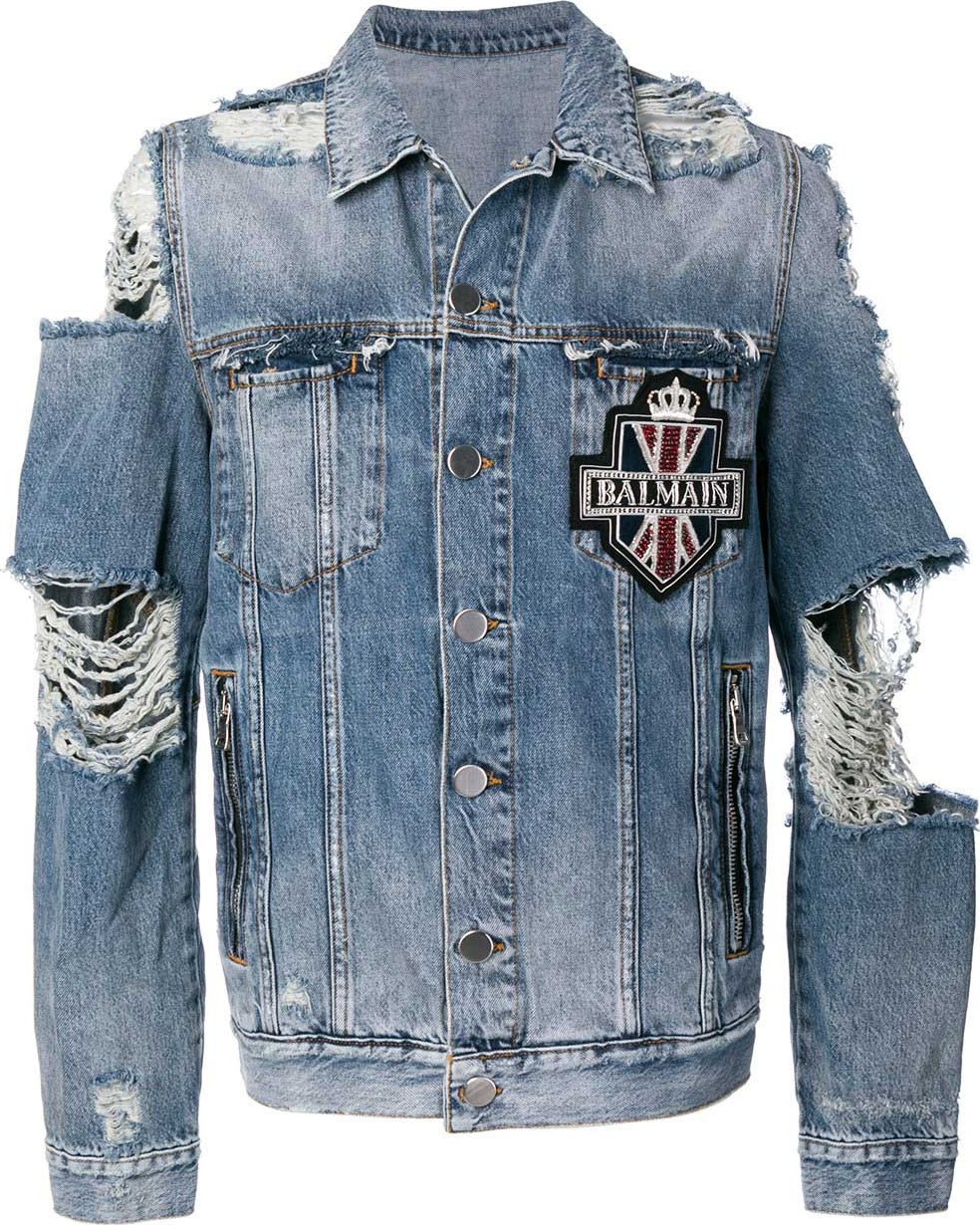 Balmain distressed denim jacket