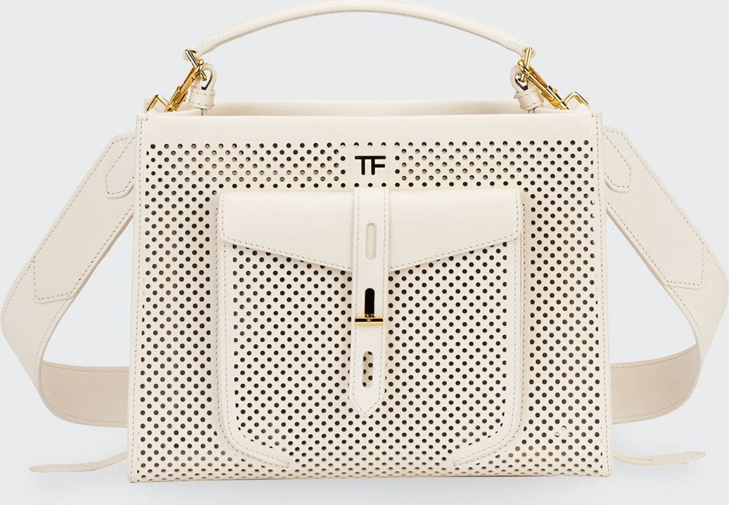 TOM FORD T Twist Perforated Top Handle Bag