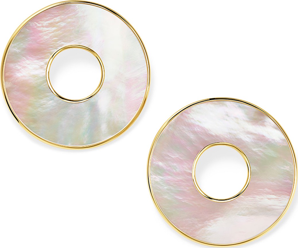 IPPOLITA 18K Polished Rock Candy Donut Slice Clip Earrings in Mother-of-Pearl