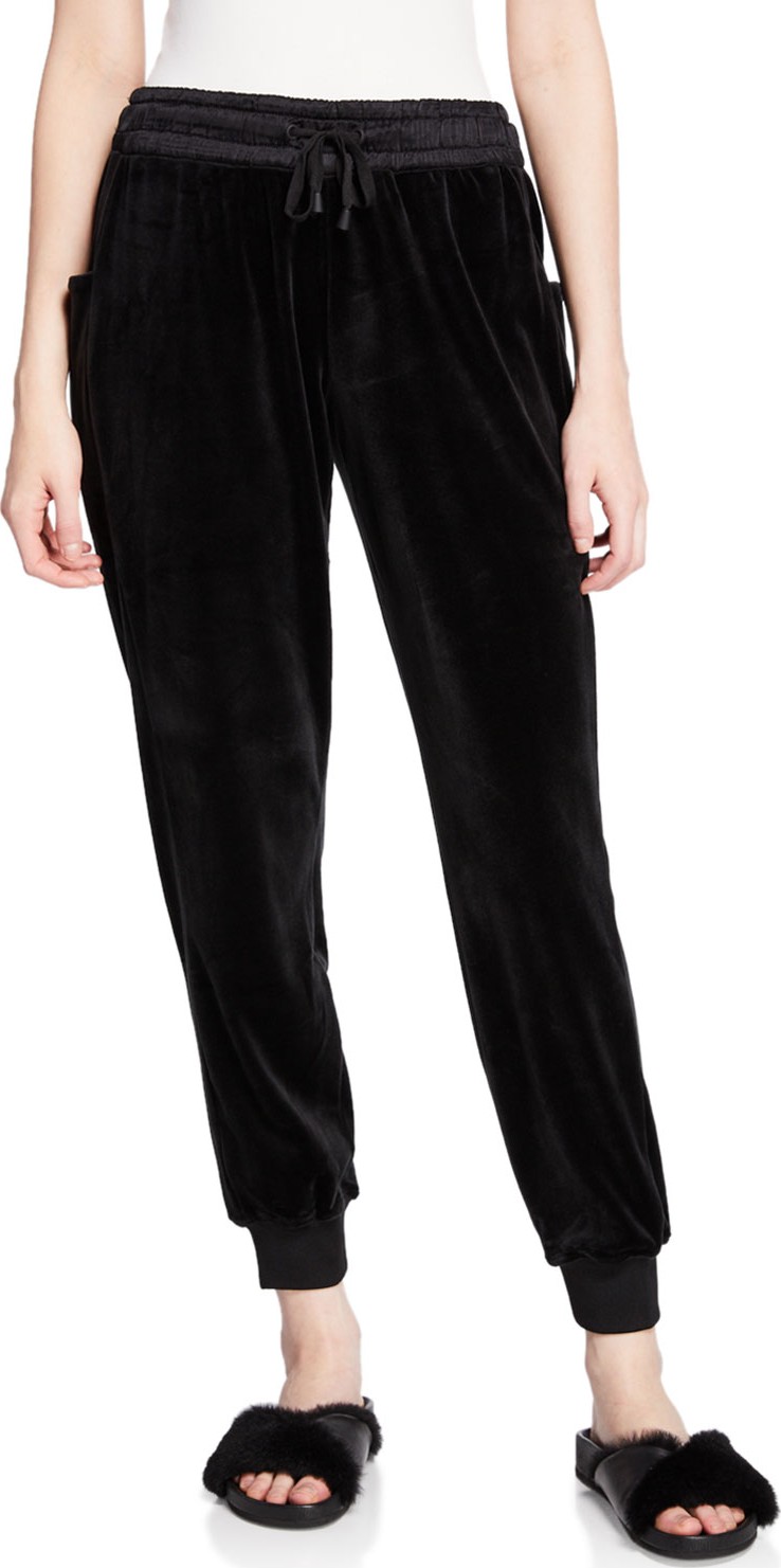 Blanc Noir Posh Velour Drawstring Jogger Pants