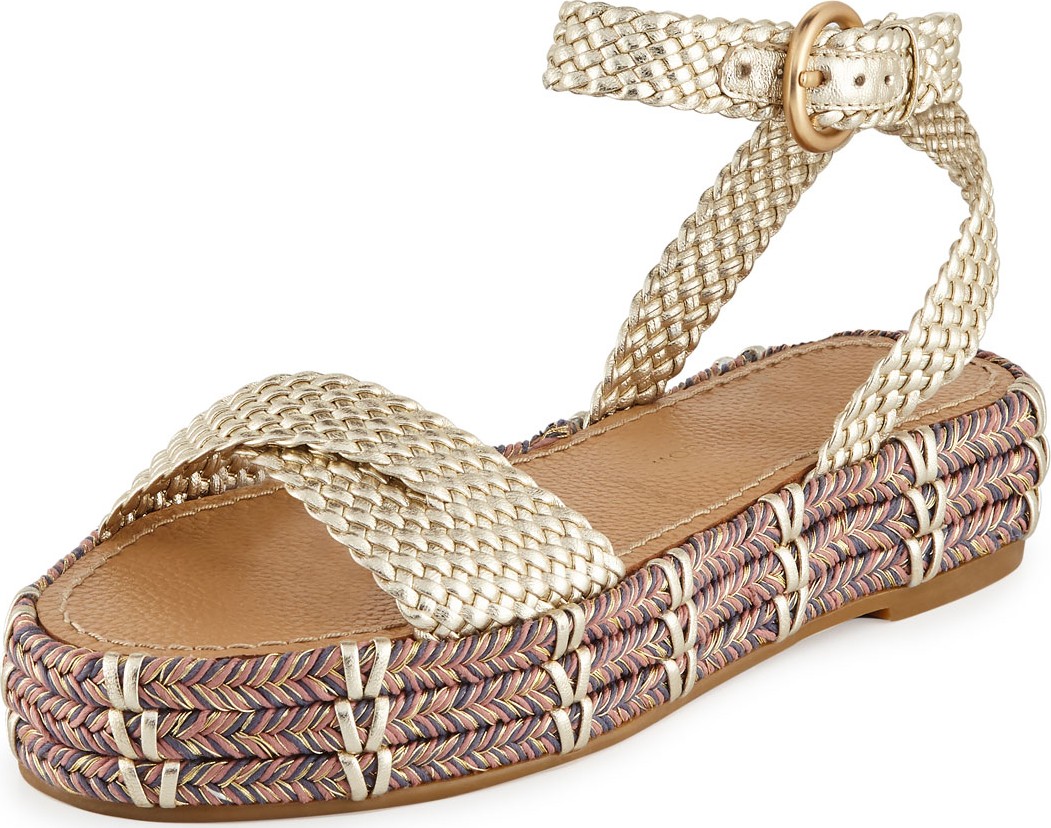 Sigerson Morrison Jaiyce Braided Leather Platform Sandals