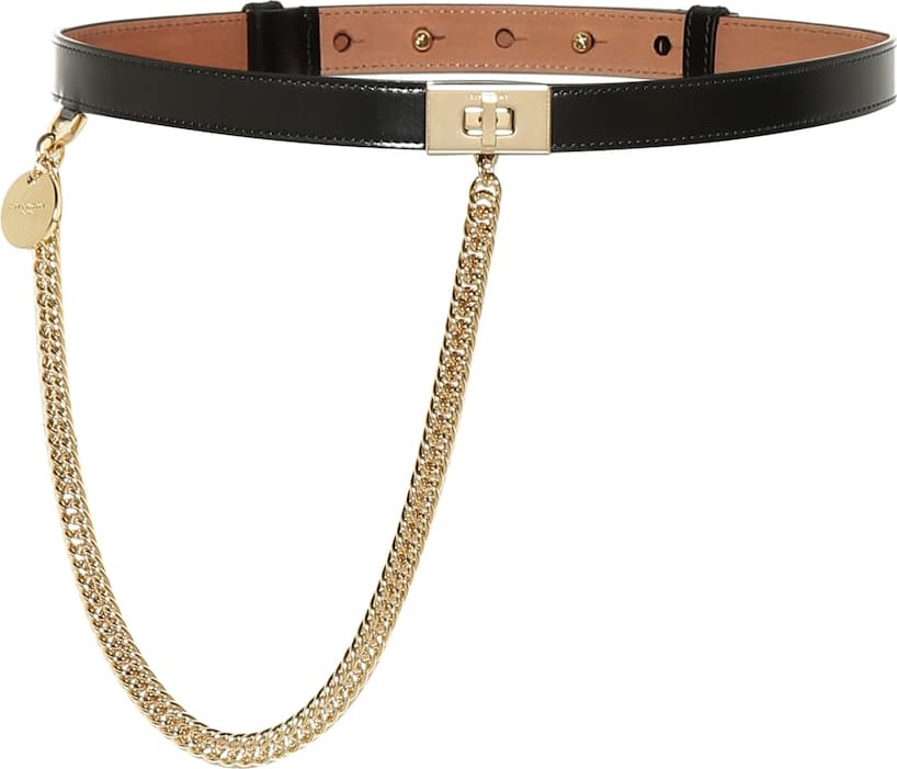 Givenchy Chain-link leather belt