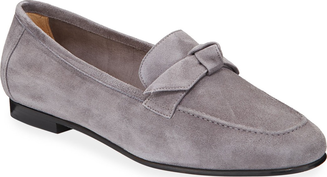 Alexandre Birman Becky Suede Knotted Loafers