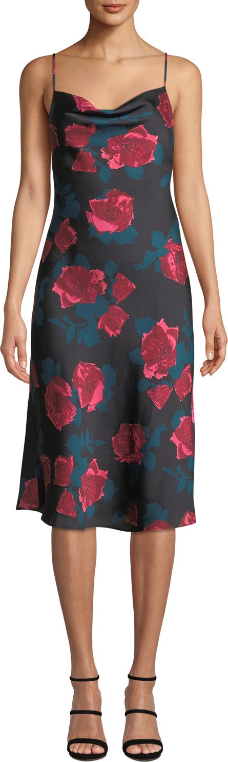PAIGE Giovanna Painted Rose Midi Slip Dress