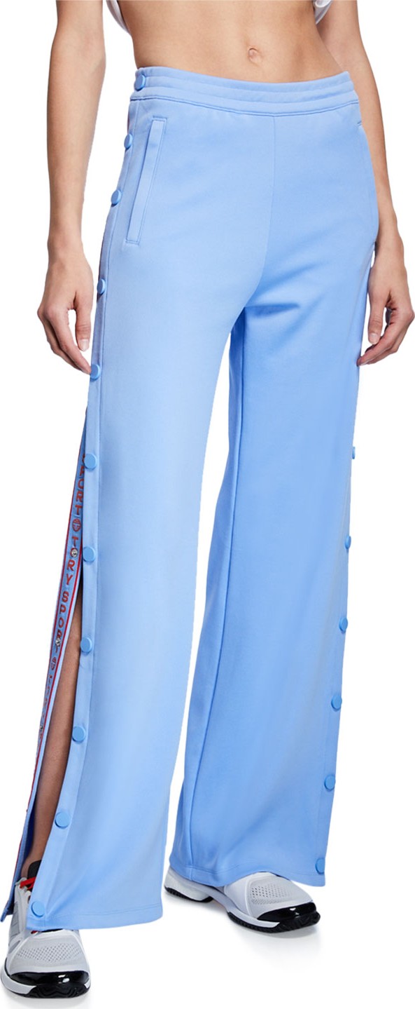 Tory Sport Banner Wide-Leg Tear-Away Track Pants Tory Sport Banner Wide-Leg Tear-Away Track Pants