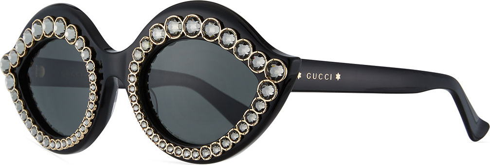 Gucci Swarovski® Crystal Monochromatic Cat-Eye Sunglasses