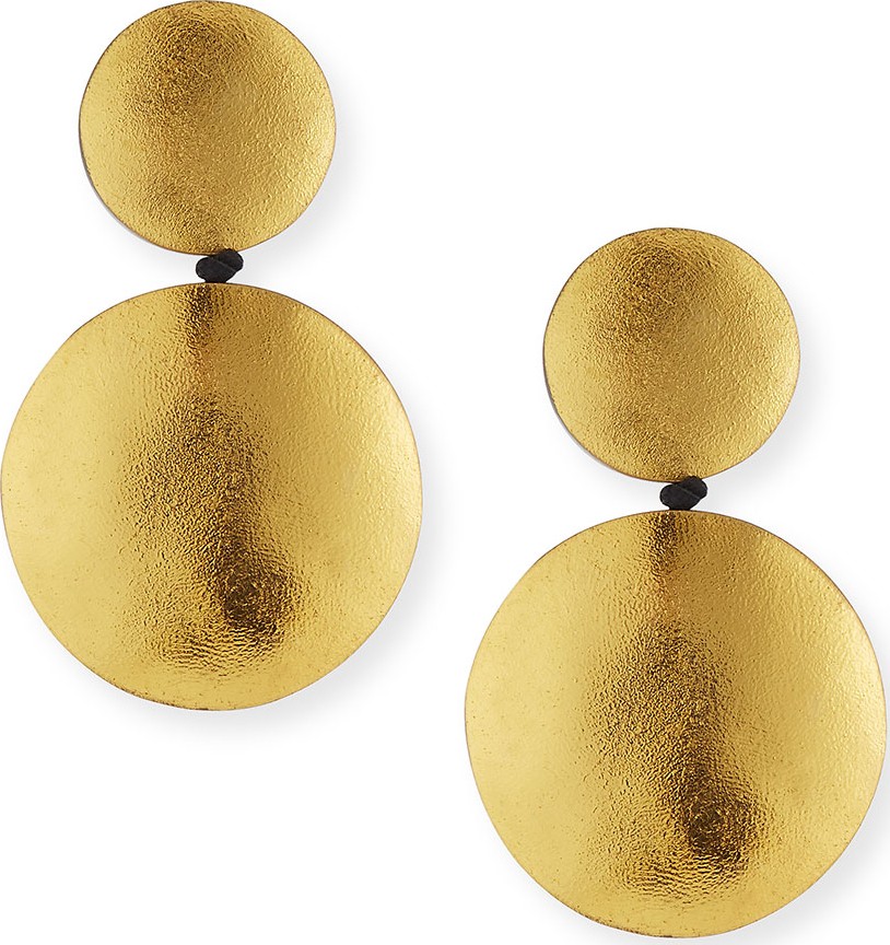 Viktoria Hayman Large Double Disc Statement Clip-On Earrings