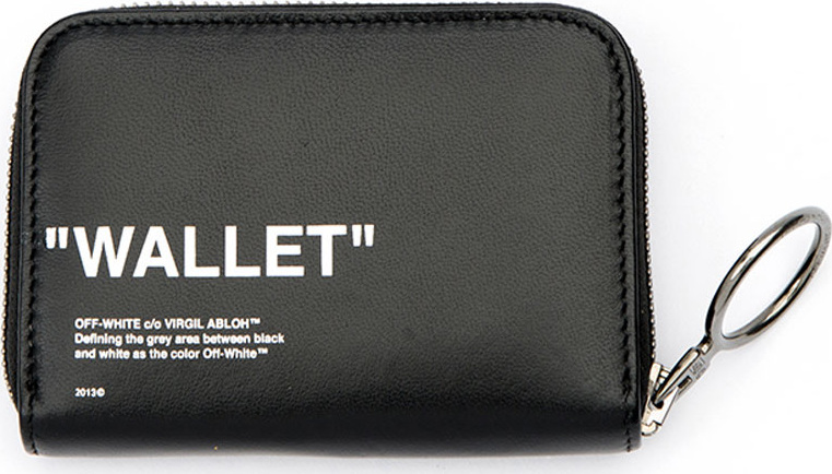 Off White Quote Medium Grained Zip Wallet