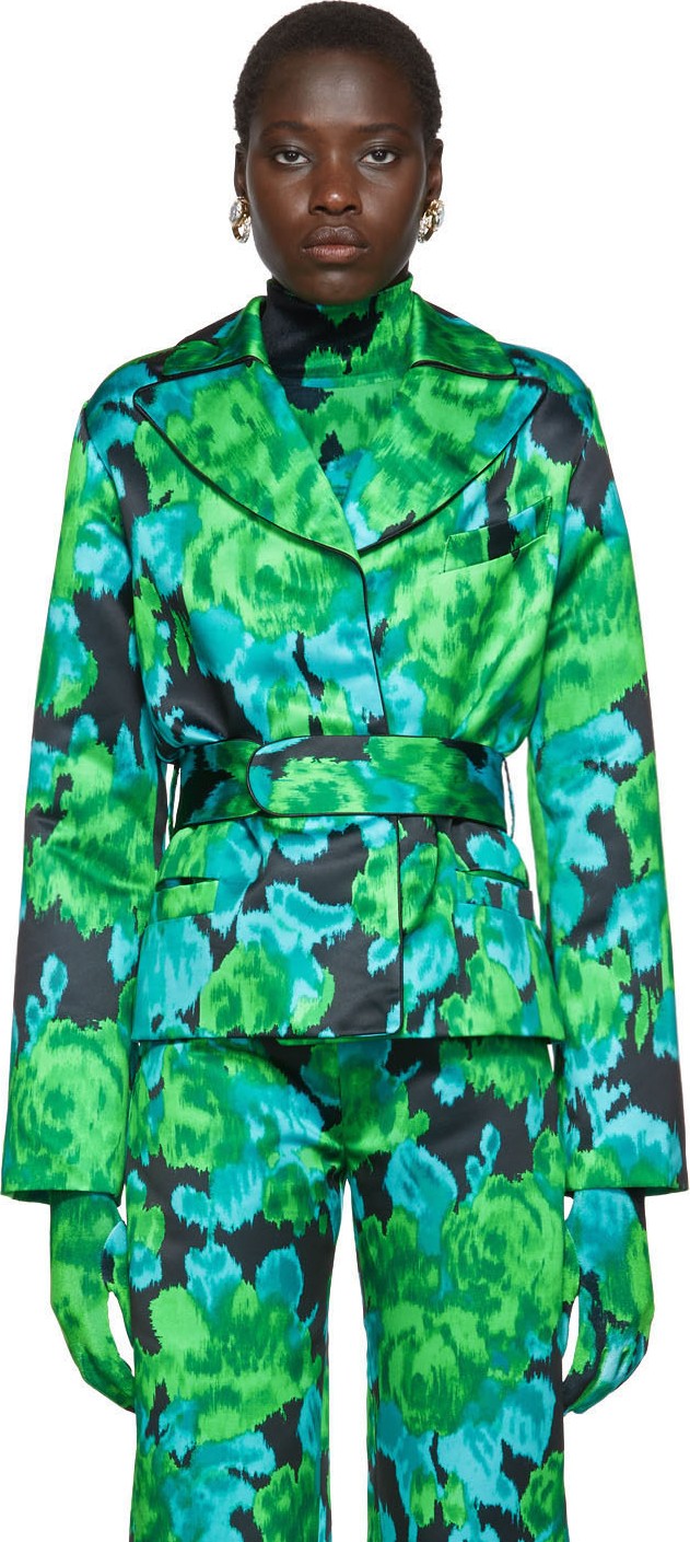 Richard Quinn Green Floral Blazer