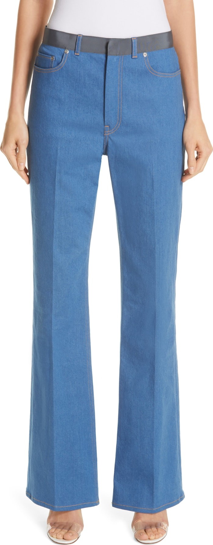 ADEAM Grosgrain Trim Boot-Leg Jeans