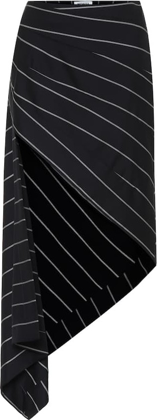 Monse Asymmetric wool midi skirt