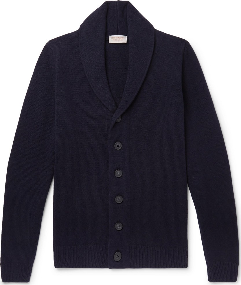 John Smedley Patterson Shawl-Collar Wool and Cashmere-Blend Cardigan