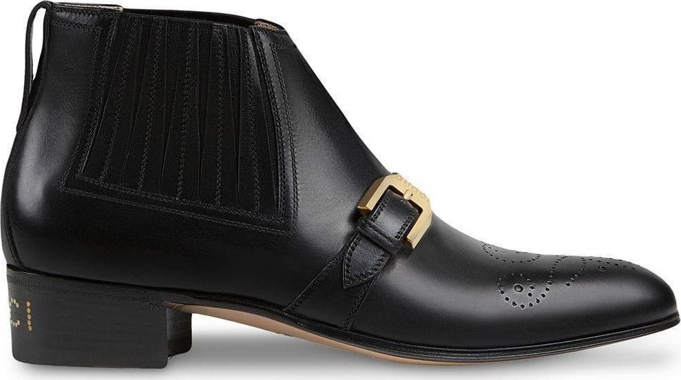 Gucci Leather ankle boot with G brogue