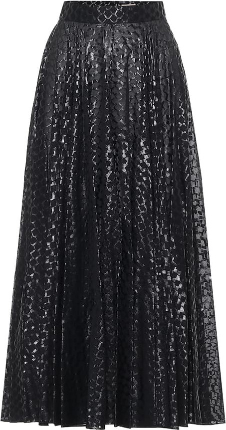 Alaïa Printed cotton midi skirt