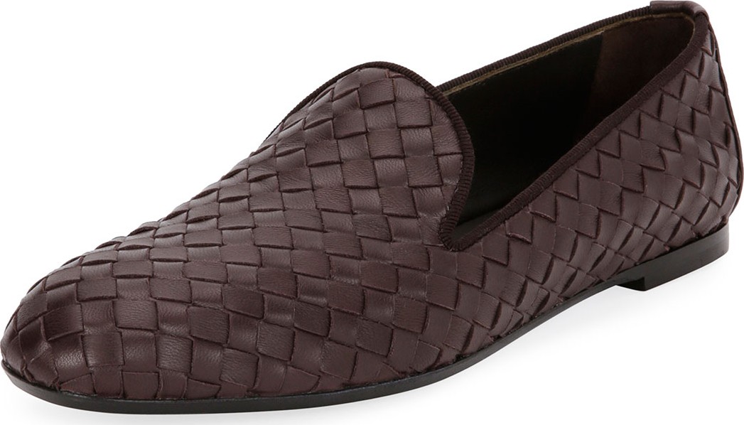 Bottega Veneta Woven Leather Smoking Slipper