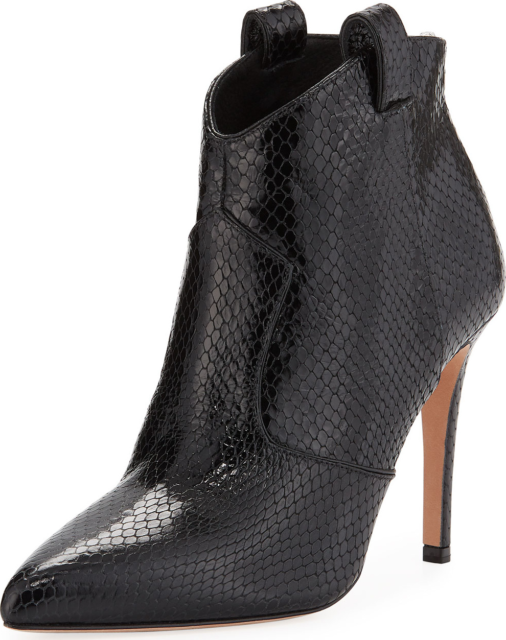 Veronica Beard Loretta Embossed Leather Western Booties