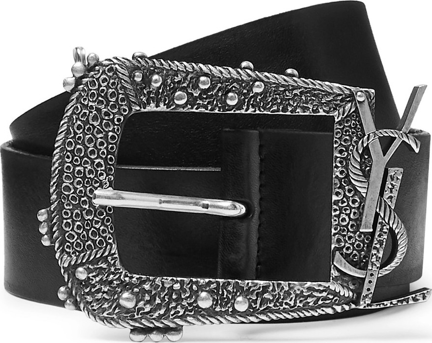 Saint Laurent 4cm Black Leather Belt