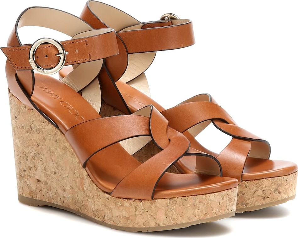 Jimmy Choo Aleili 100 leather wedge sandals