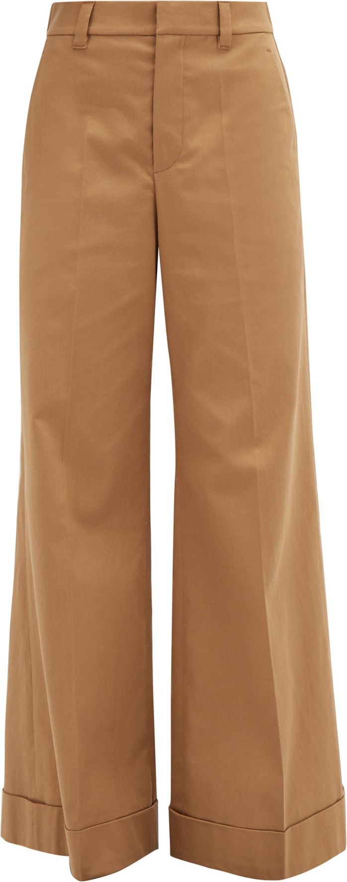 Brunello Cucinelli Tailored wide-leg cotton-blend twill trousers