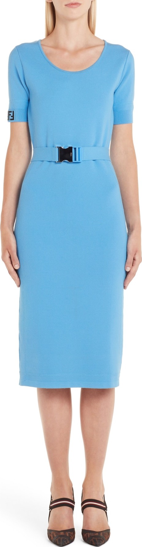 Fendi Belted Logo Dress