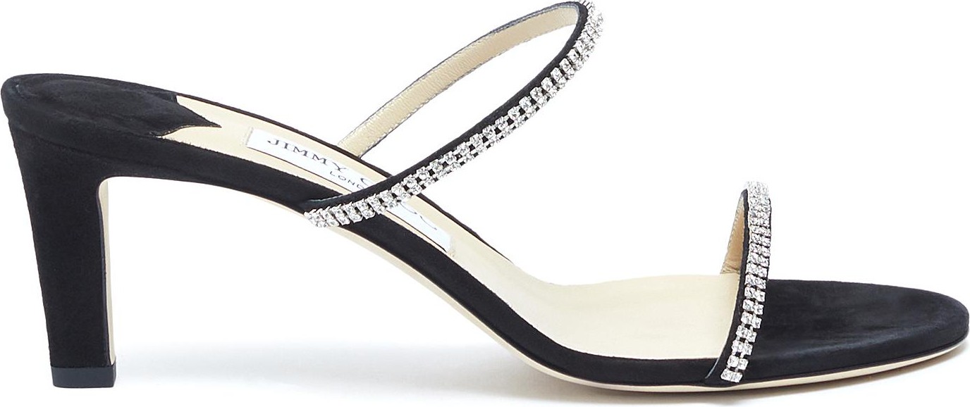 Jimmy Choo Brea 65 crystal embellished strap suede heeled sandals
