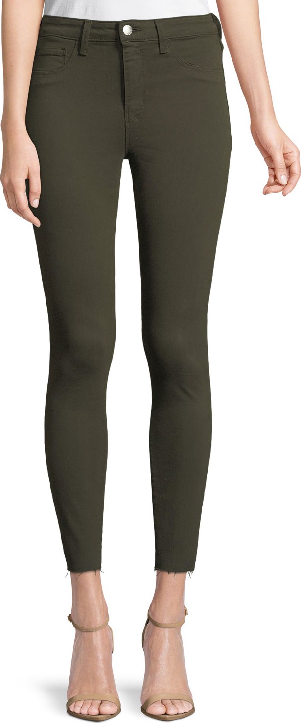 L'AGENCE Margot High-Rise Skinny Jeans w/ Unfinished Hem