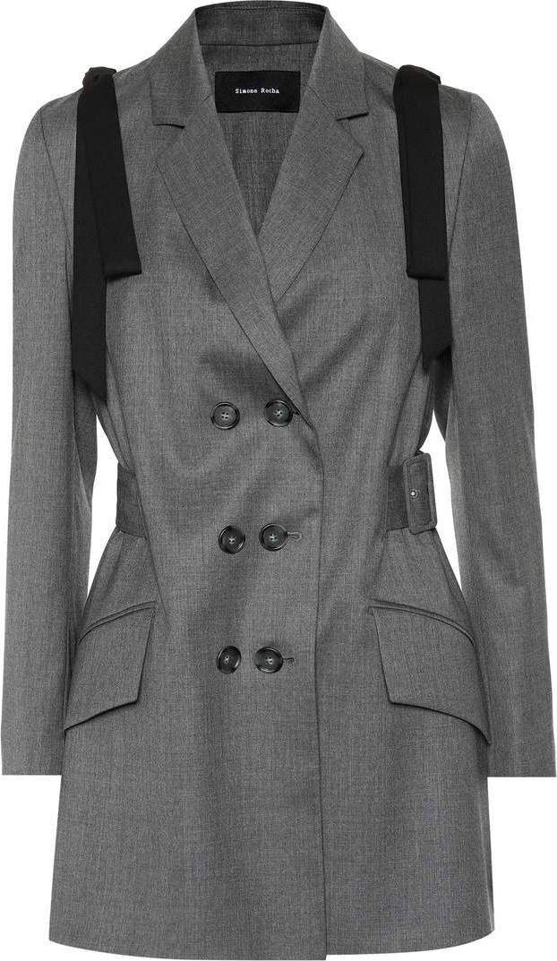 Simone Rocha Bow-trimmed wool-blend blazer