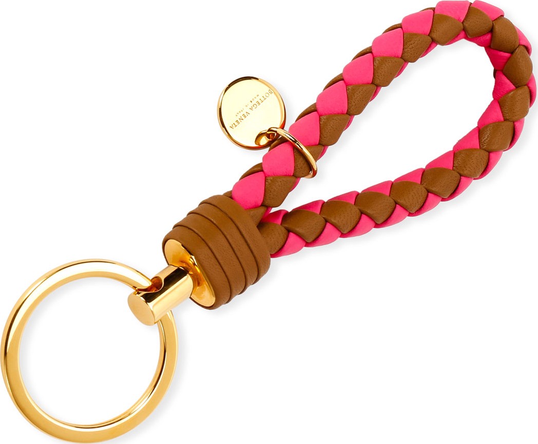 Bottega Veneta Two-Tone Braided Leather Loop Keychain