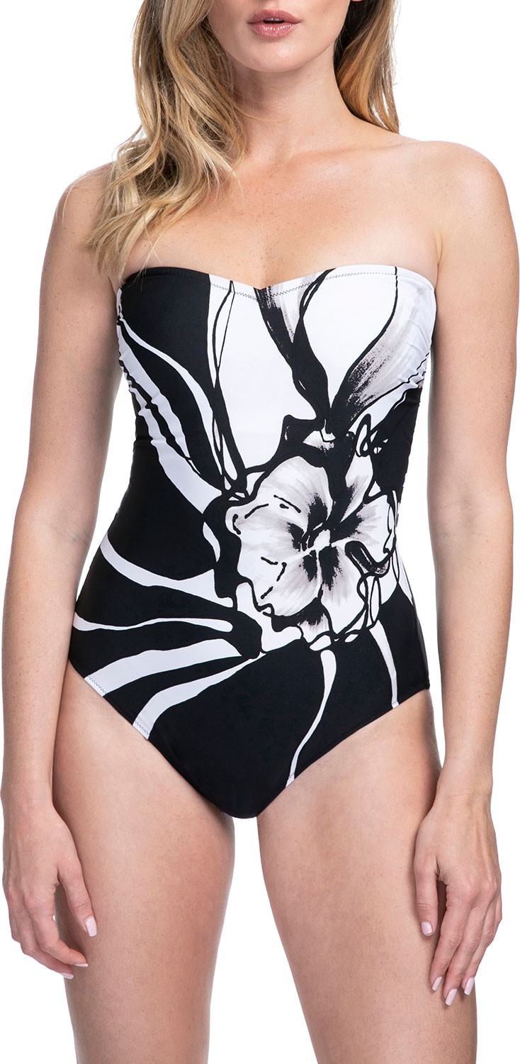 Gottex Midnight Rose Sweetheart Bandeau One-Piece Swimsuit