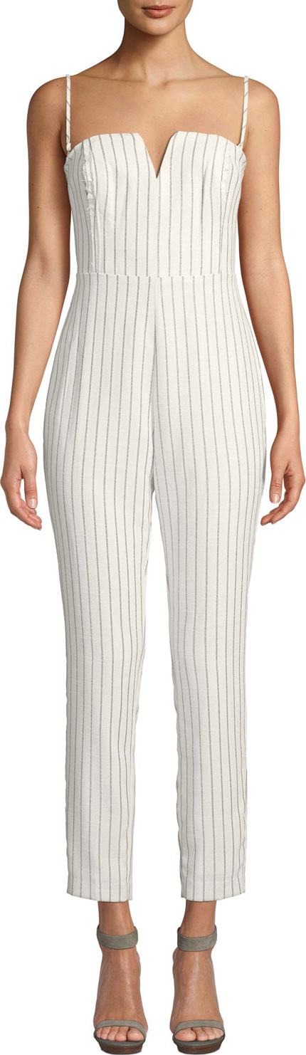 NBD Papillon Sleeveless Striped Jumpsuit
