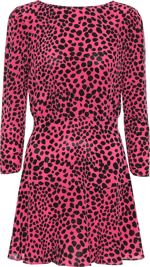 RIXO LONDON Kyla leopard-print silk minidress